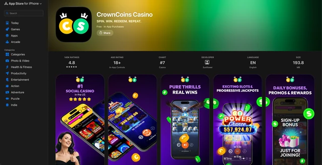 CrownCoins Casino on the App Store for iPhone, by Sunflower