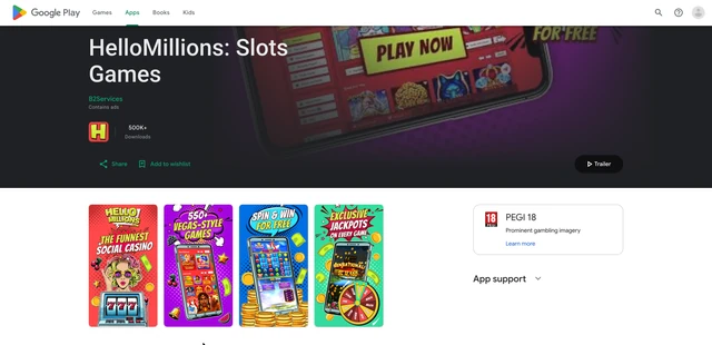 HelloMillions app on Google Play for Android, by B2Services, with 500K+ downloads