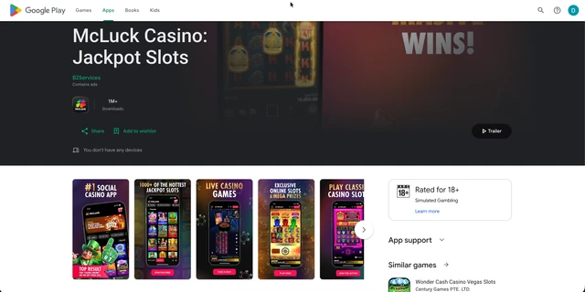 McLuck Casino: Jackpot Slots on Google Play for Android, by B2Services